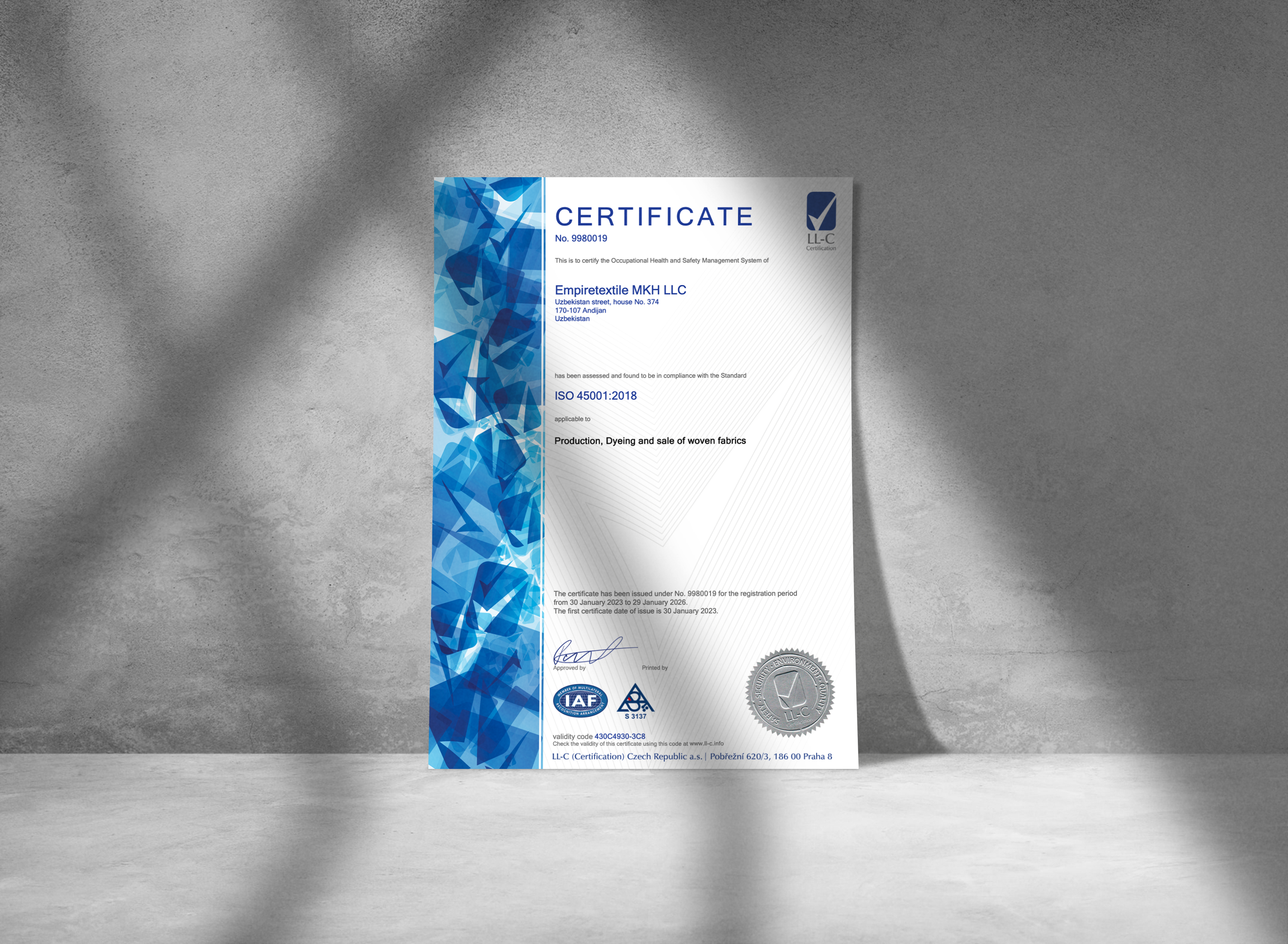 Certificate 1